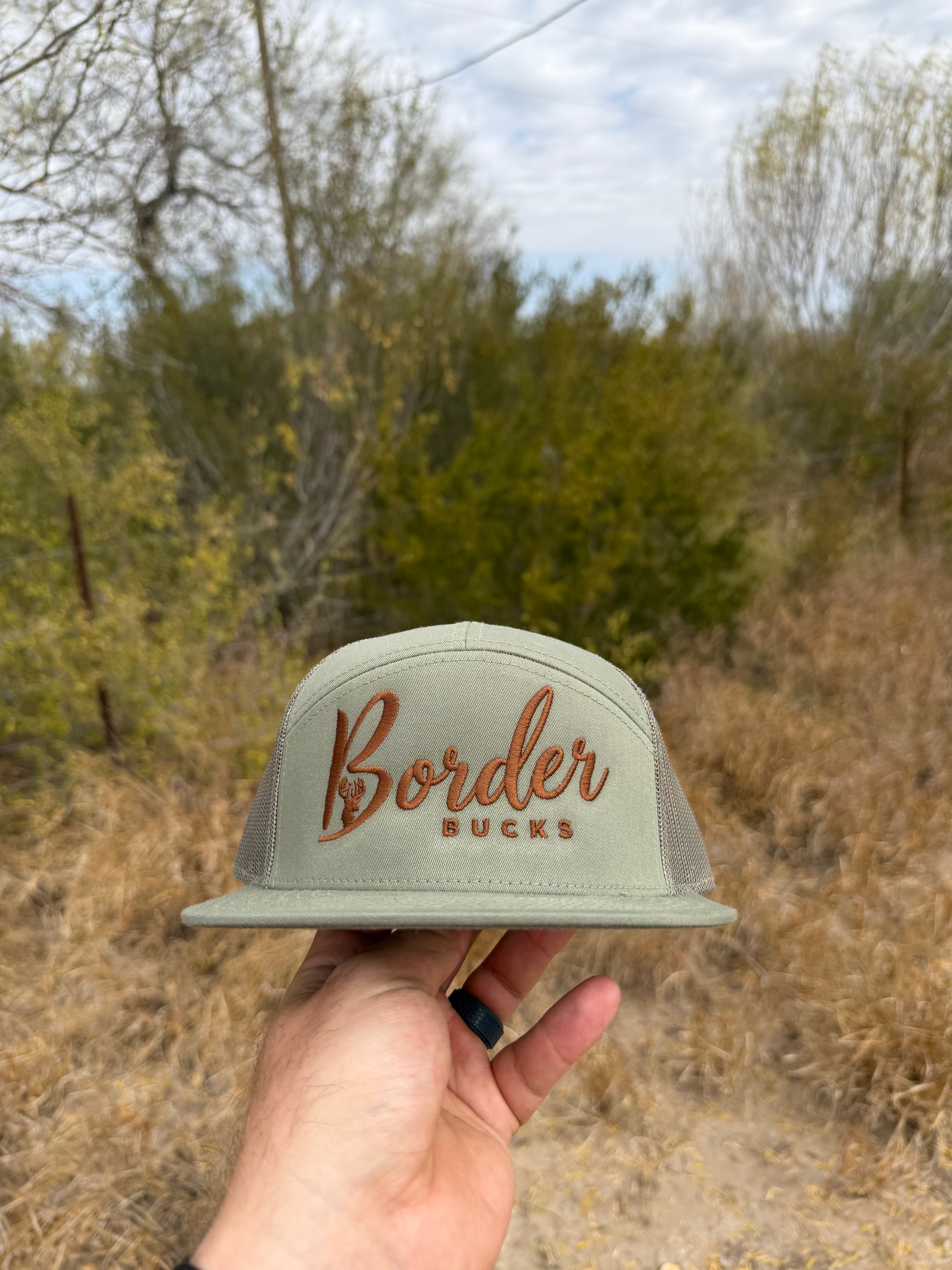 Flat bill trucker hat